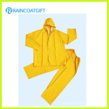 2PCS Yellow PVC Polyester PVC Rainsuit